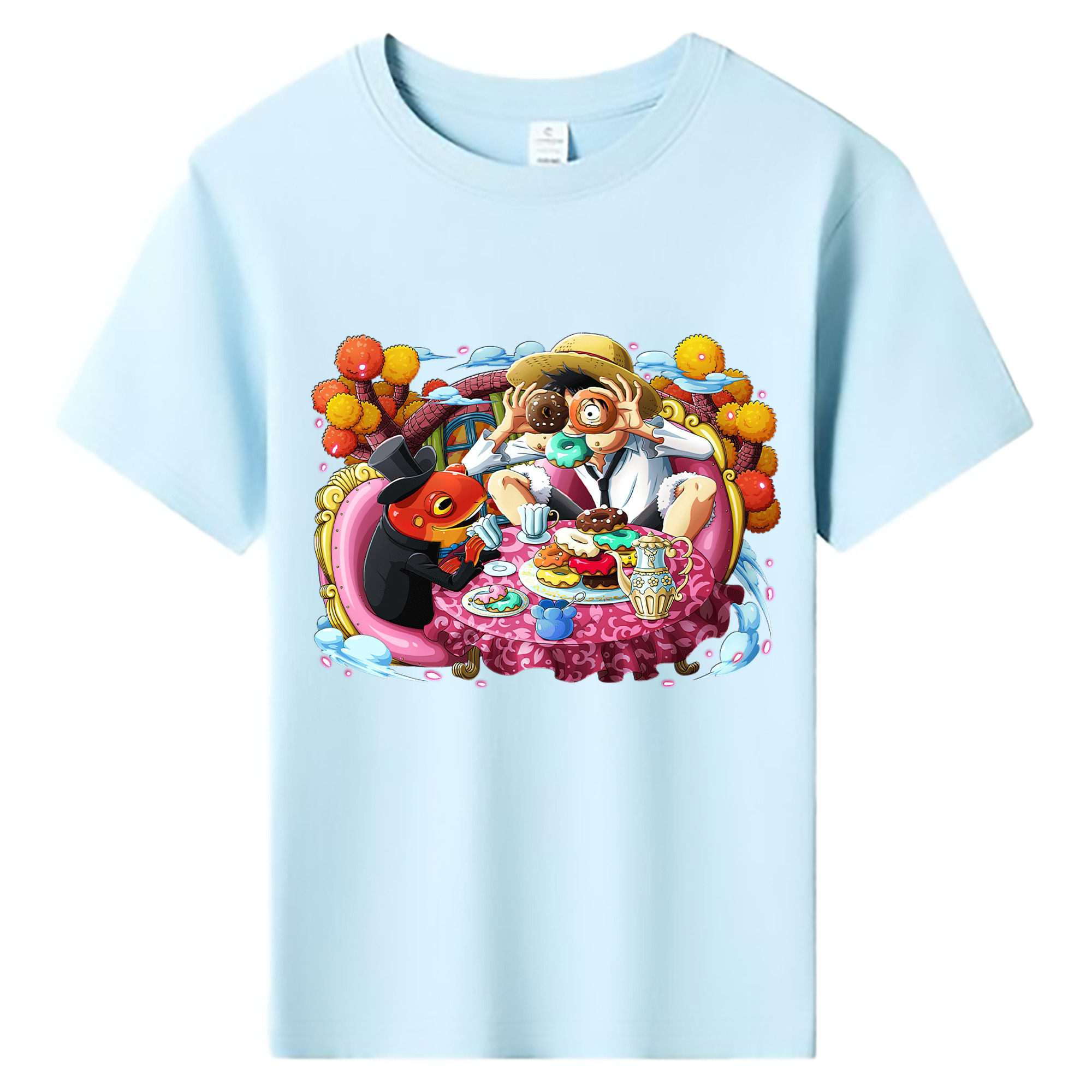 ワンピース モンキー・D・ルフィ ONE PIECE Monkey D. Luffy 綿100％キッズTシャツ（フロントプリント）